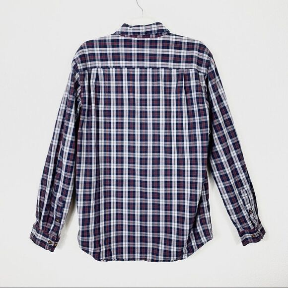 Carhartt Relaxed Fit Navy & Red Plaid Button Down Shirt - Picture 2 of 4